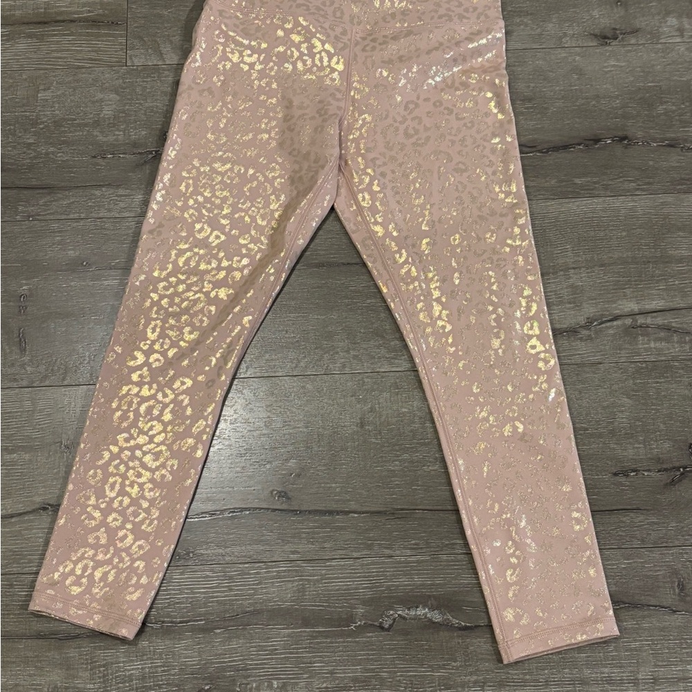 ZYIA Pink and Gold Shimmer Leggings